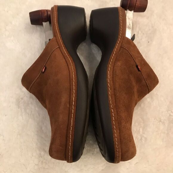 Ecco Brown Suede Mules Clogs Swedish 41 - Picture 3 of 8